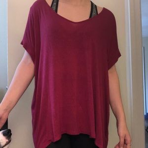 Long Flowy Burgundy Shirt